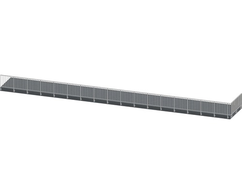 Geländerset Pertura Triton L-Form Aluminium 19,5m anthrazit für Seitenmontage