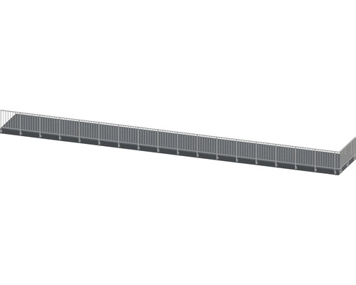 Set complet de balustrade Pertura Triton forme en L aluminium 20,5m anthracite pour montage latéral
