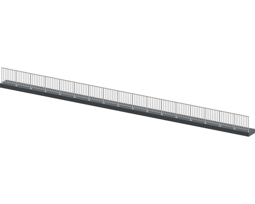 Geländerset Pertura Triton G-Form Aluminium 17 m anthrazit für Bodenmontage