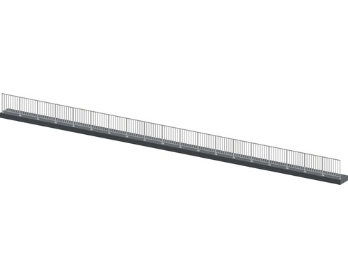 Geländerset Pertura Triton G-Form Aluminium 19 m anthrazit für Bodenmontage