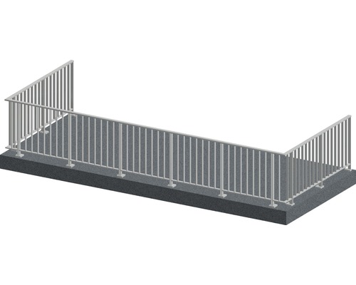 Set complet de balustrade Pertura Triton forme en U aluminium 10 m anthracite pour montage au sol