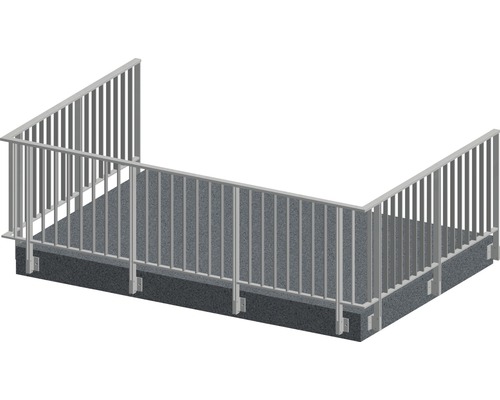 Set complet de balustrade Pertura Triton forme en U aluminium 8 m anthracite pour montage latéral