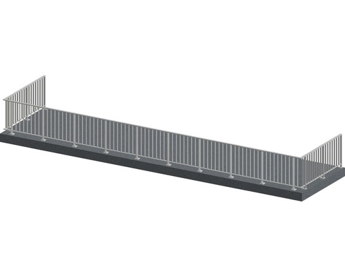 Set complet de balustrade Pertura Triton forme en U aluminium 14 m taupe pour montage au sol