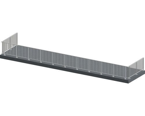 Geländerset Pertura Triton U-Form Aluminium 15 m taupe für Bodenmontage