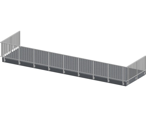 Set complet de balustrade Pertura Triton forme en U aluminium 13 m anthracite pour montage latéral
