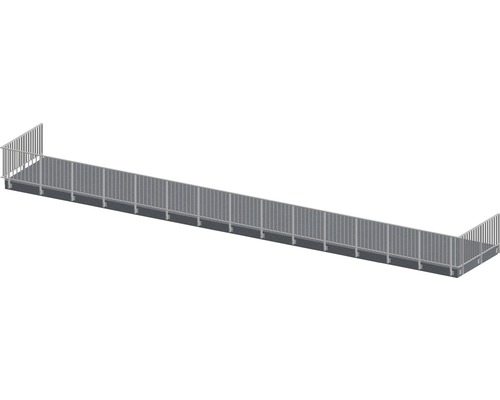 Set complet de balustrade Pertura Triton forme en U aluminium 19 m anthracite pour montage latéral
