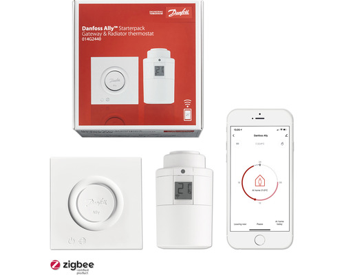 Kit de démarrage Danfoss Ally™ (passerelle + thermostat de radiateur) 014G2440 Kit de démarrage Danfoss Ally pour passerelle et thermostat de radiateur