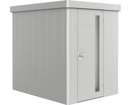 Remise à outils biohort Neo 2A porte standard 180 x 236 cm argent métallique Abri de jardin avec porte et fenêtre