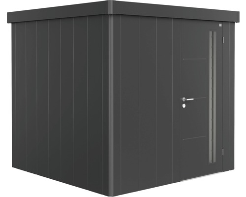 Gerätehaus biohort Neo 2B Standardtür 236 x 236 cm dunkelgrau-metallic