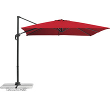 Parasol déporté avec abat-jour rectangulaire et pied en croix