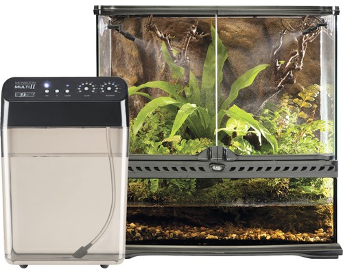 Terrarium avec système d''arrosage pour la régulation de l''humidité