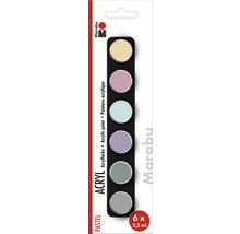 Marabu Acrylfarben Set Pastell, 6 mal 3,5 ml