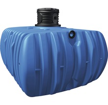 Citerne d''eau de pluie bleue avec dôme noir