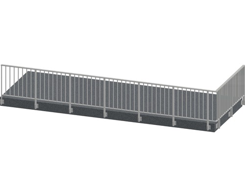 Set complet de balustrade Pertura Triton forme en L aluminium 8,5 m anthracite pour montage latéral