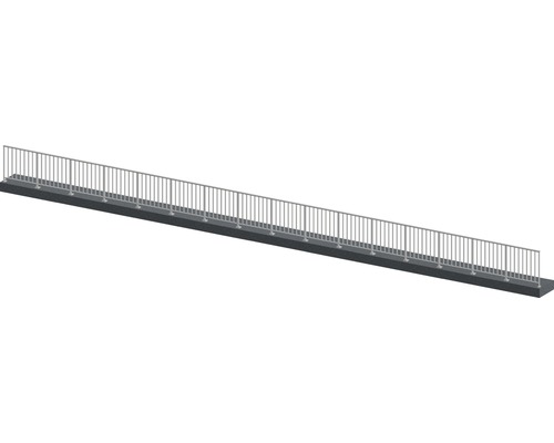 Geländerset Pertura Triton G-Form Aluminium 16 m taupe für Bodenmontage