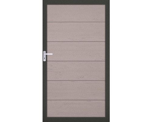 Portail à un vantail Novara 100x180 bicolore, cadre anthracite