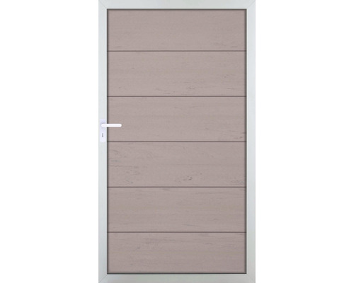 Portail à un vantail Novara 100x180 bicolore, cadre argent