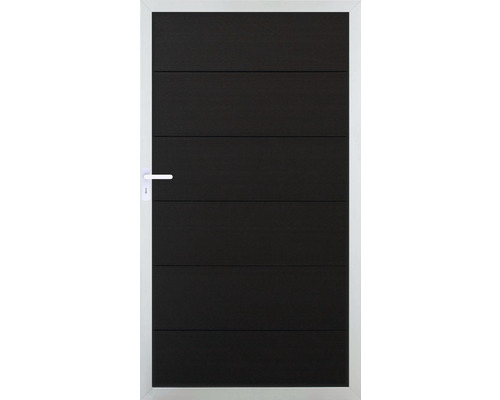 Portail à un vantail Novara 100x180 anthracite, cadre en argent