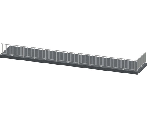 Geländerset Pertura Triton L-Form Aluminium 14,5 m anthrazit für Bodenmontage