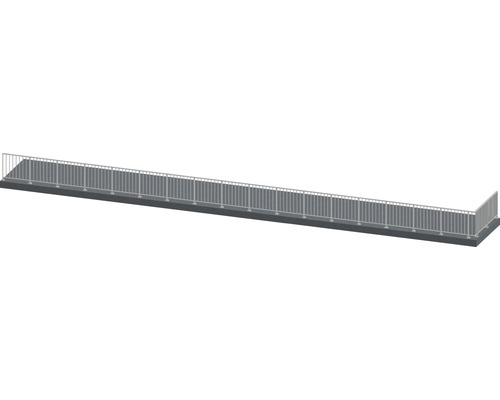 Set complet de balustrade Pertura Triton forme en L aluminium 19,5 m anthracite pour montage au sol