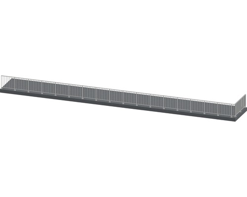 Geländerset Pertura Triton L-Form Aluminium 20,5 m anthrazit für Bodenmontage
