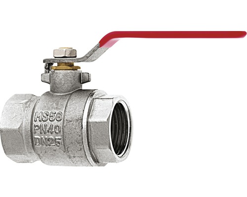 Robinet à boisseau sphérique en laiton avec poignée rouge