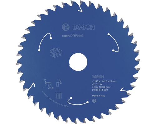 Bosch Lame de scie circulaire pour scies sans fil Expert for Wood, 140x1,8/1,3x20mm, 42 dents