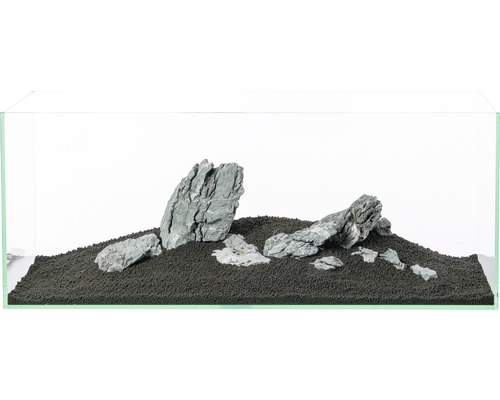 Aquarium avec substrat et pierres