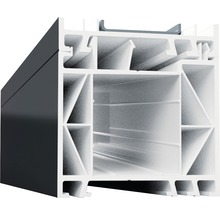 Vue de profil d''un cadre de fenêtre en plastique