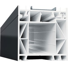 Section transversale d''un profilé de fenêtre en plastique