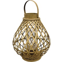 Lanterne décorative en bambou avec insert en verre pour bougies