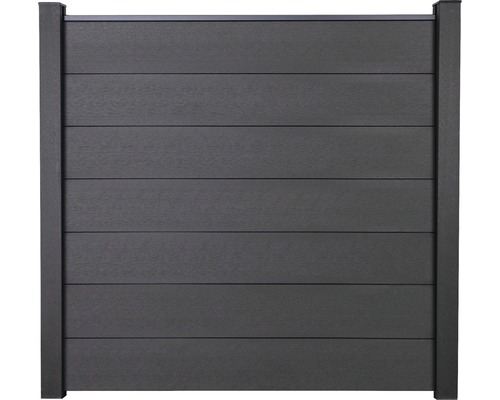 Module clôture brise-vue avec système d'enfichage 180x180cm standard gris anthracite, sans poteaux