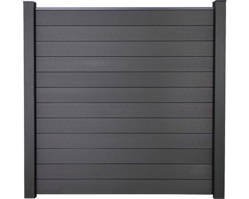 Module clôture brise-vue 180x180cm rectangulaire gris anthracite, sans poteaux