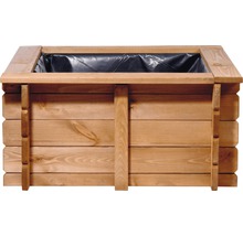 Jardinière en bois avec film plastique