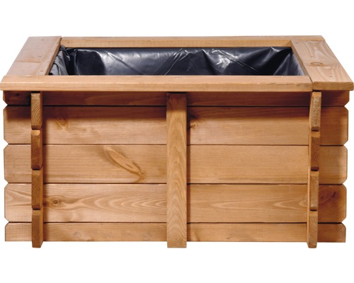 Jardinière en bois avec film plastique