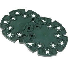 Deux disques d''irrigation verts pour plantes