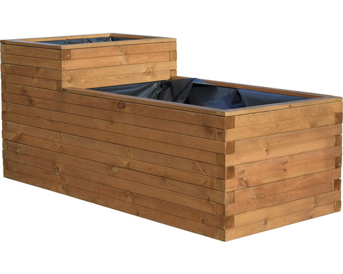 Jardinière en bois à deux niveaux avec film