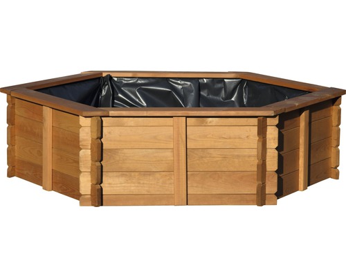 Jardinière hexagonale en bois avec film