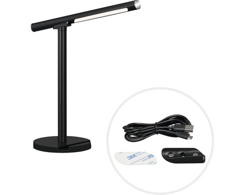 Lampe de bureau LED USB CCT avec tête amovible métal/plastique 1,5W 200 lm Lampe de bureau avec câble USB