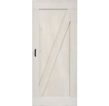 Schiebetür-Komplettset Barn Door Vintage weiss grundiert ZBrace Speichen 95x215 cm inkl. Türblatt,Schiebetürbeschlag,Abstandshalter 40 mm und Griff-Set-thumb-3