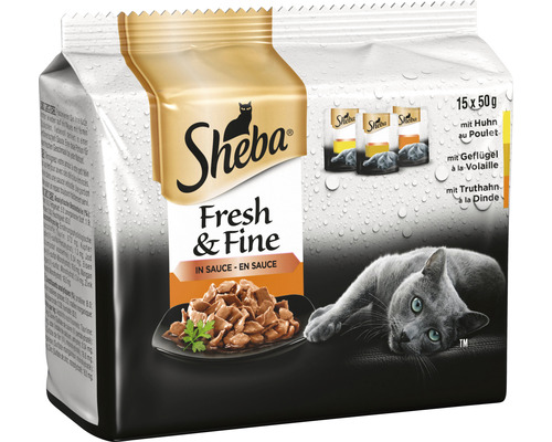 Sheba Fresh and Fine nourriture pour chats en paquet de 15 fois 50 grammes