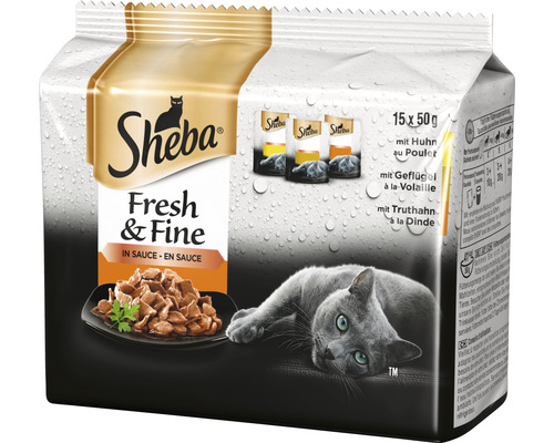 Sheba Fresh and Fine, nourriture pour chat en pack de 15 fois 50 grammes