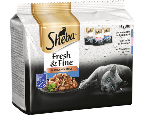 Sheba Fresh and Fine nourriture pour chat, multipack au poisson