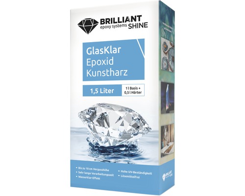 Emballage de 1,5 litre de résine époxy transparente pour applications de résine synthétique