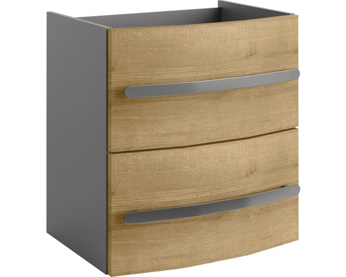 Waschtischunterschrank mit zwei Schubladen und Metallgriffen