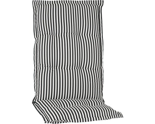 Auflage für Hochlehner Tupelo 118 x 46 cm Baumwoll-Mischgewebe weiss anthrazit Gestreiftes Stuhlkissen für den Aussenbereich