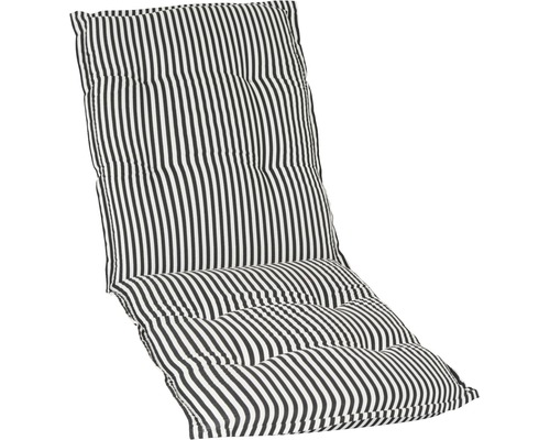 Coussin pour chaise longue Tupelo à rayures noir et blanc