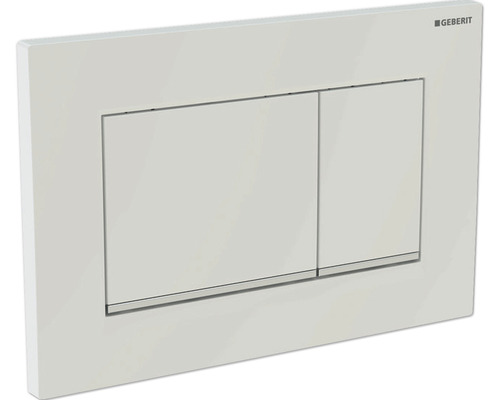 Plaque de commande GEBERIT Sigma 30 plaque blanc mat / bouton blanc mat / bandes décoratives brillant 115.883.01.1