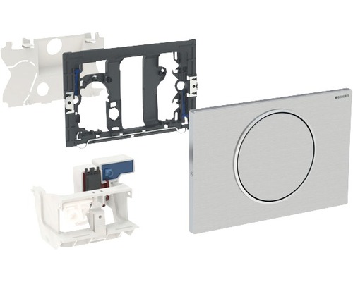 GEBERIT Betätigungsplatte Sigma 10 WC-Steuerung mit elektronischer Spülauslösung, Netzbetrieb, 1-Mengen-Spülung über Stützklappgriffe mit Funksender Platte edelstahl 115.867.SN.5 Geberit Betätigungsplatte und Montageelemente für Spülkästen