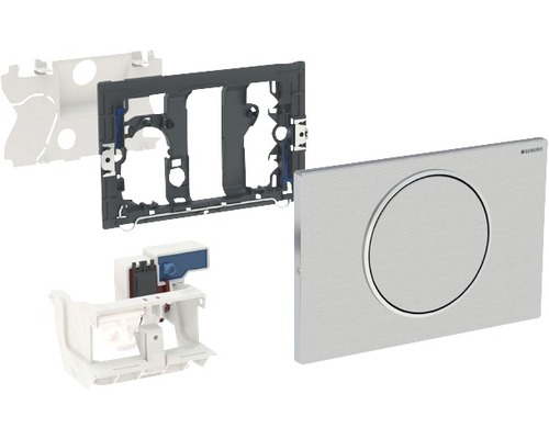 Betätigungsplatte GEBERIT Sigma 10 WC-Steuerung mit elektronischer Spülauslösung, Netzbetrieb, 1-Mengen-Spülung über Stützklappgriffe mit Funksender Platte edelstahl 115.867.SN.5